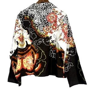 Candy Couture Denim Jacket Design Lightweight Art Floral - XL